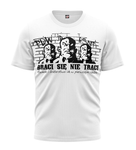 T-shirt BSNT Równość i Braterstwo biały