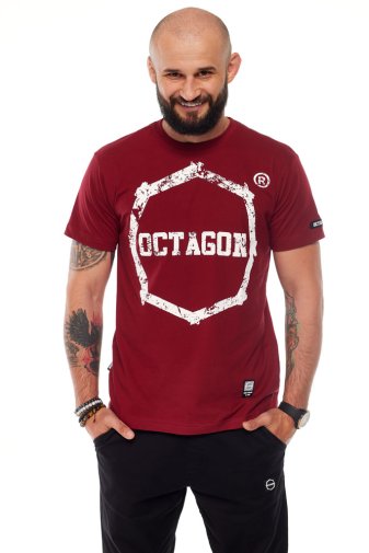 T-shirt Octagon Logo Smash burgund