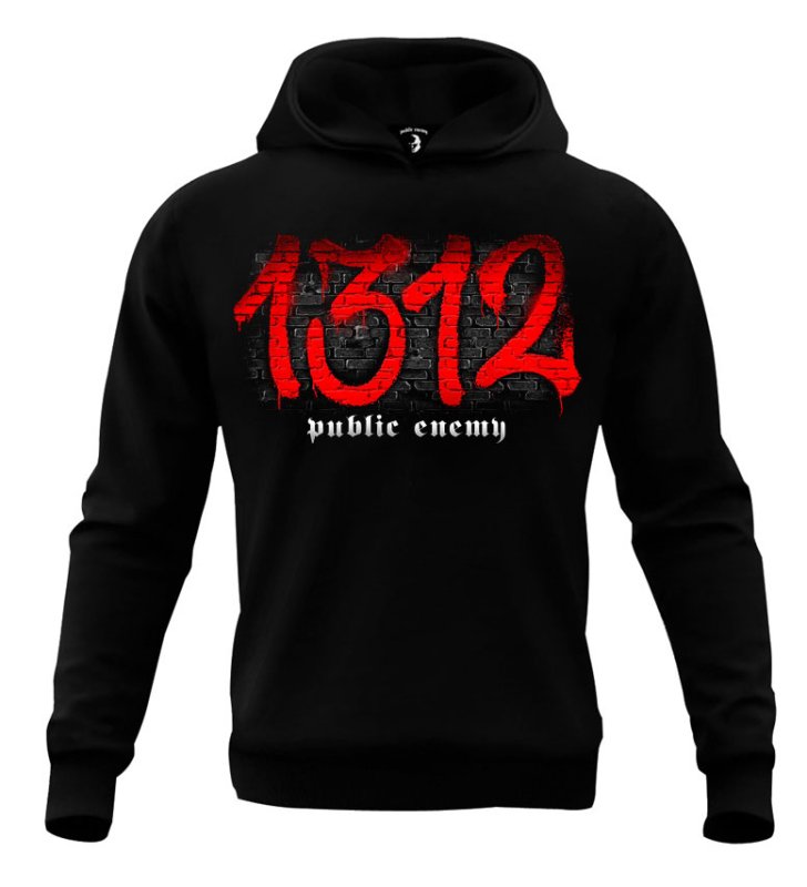 Bluza Public Enemy 1.3.1.2 black/red z kapturem