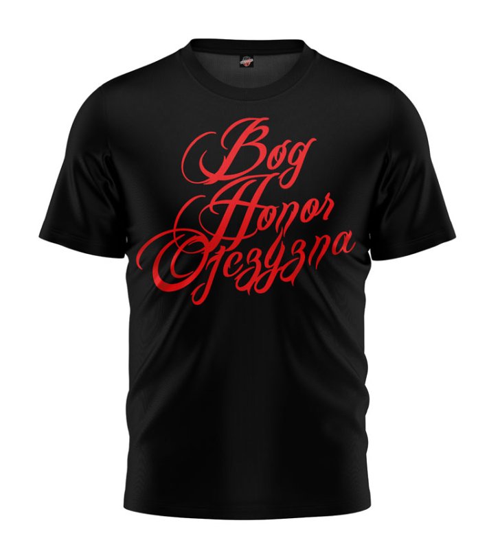 T-shirt Bóg Honor Ojczyzna 4 czarny