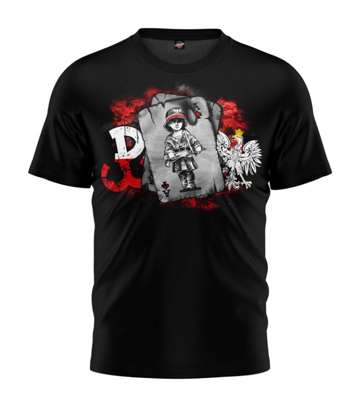 T-shirt Karty Powstaniec czarny 