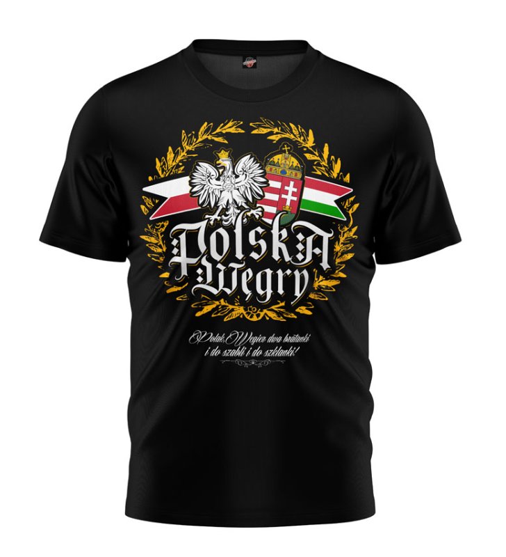 T-shirt Polak Węgier czarny OUTLET