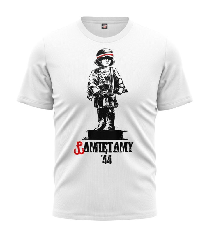 T-shirt Powstaniec biały