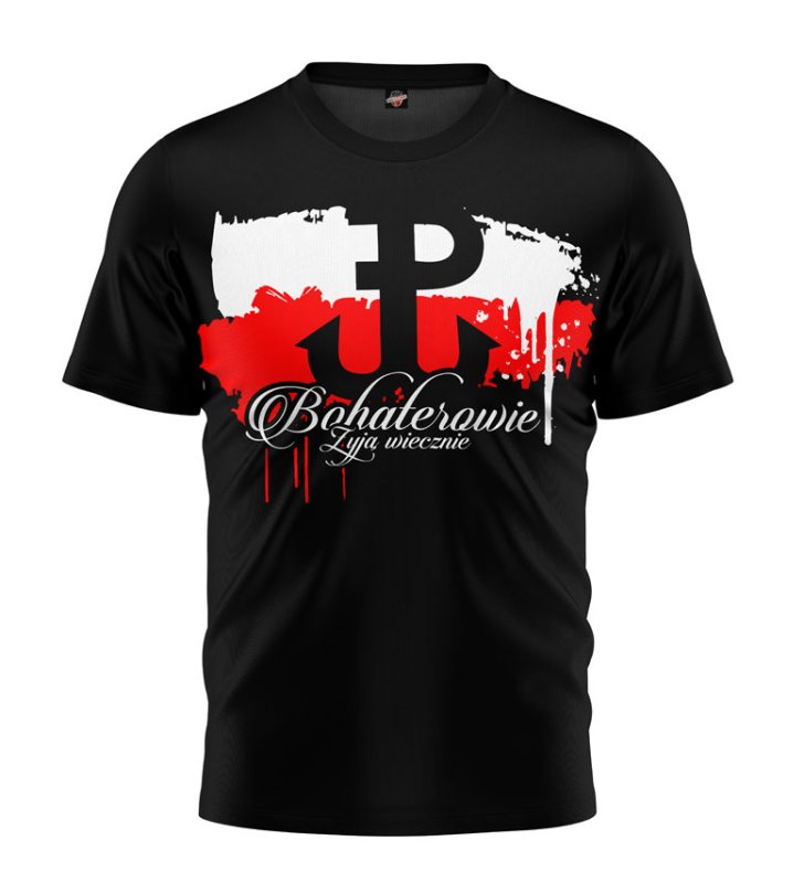 T-shirt PW Bohaterowie Żyją Wiecznie czarny OUTLET 
