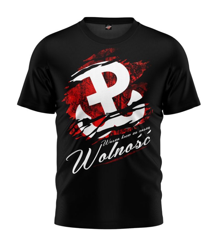 T-shirt PW Wasza Krew Za Naszą Wolność czarny 