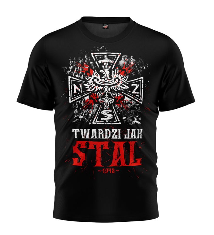 T-shirt Twardzi Jak Stal czarny OUTLET