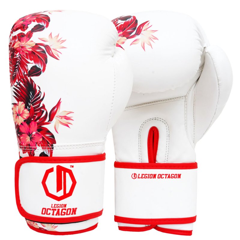 Rękawice bokserskie damskie Legion Octagon Flower white/red
