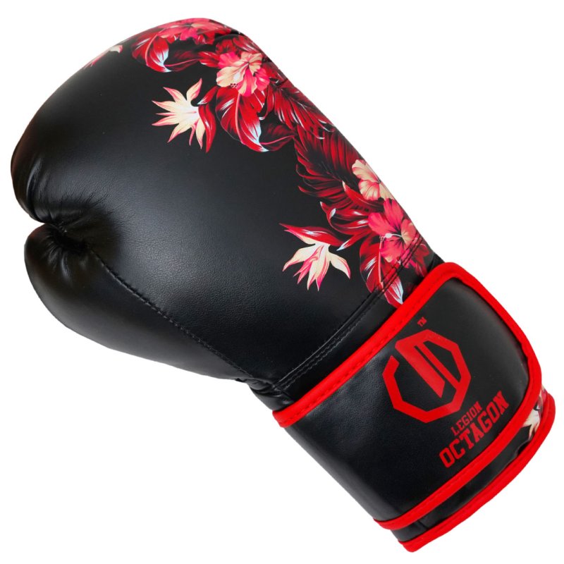 Rękawice bokserskie damskie Legion Octagon Flower black/red