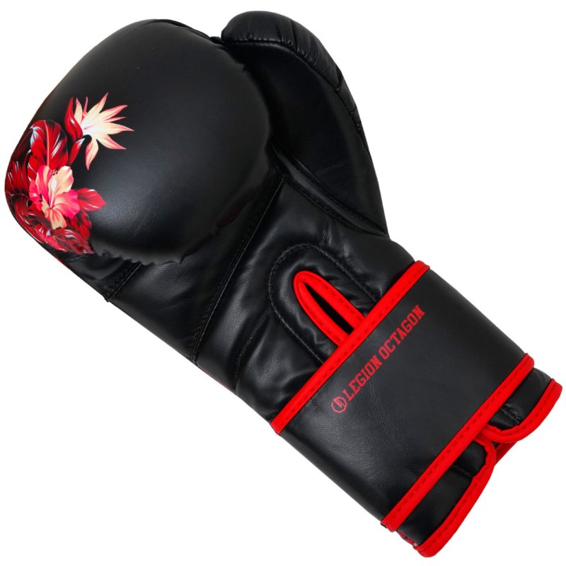 Rękawice bokserskie damskie Legion Octagon Flower black/red