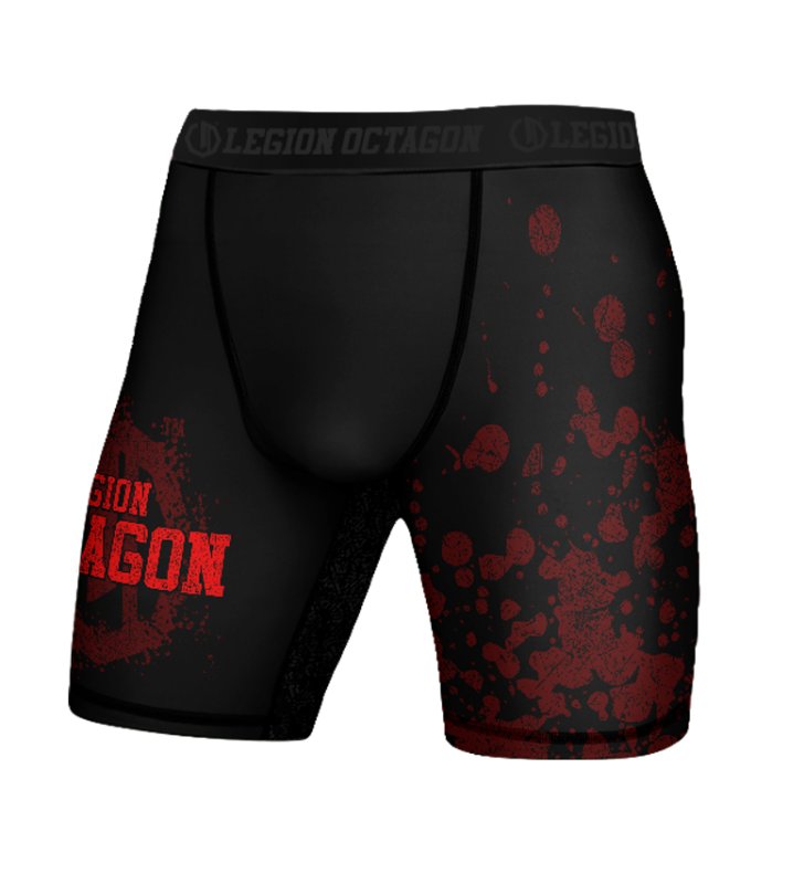 Spodenki kompresyjne Legion Octagon Grunge black/red