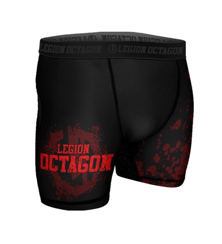 Spodenki kompresyjne Legion Octagon Grunge black/red