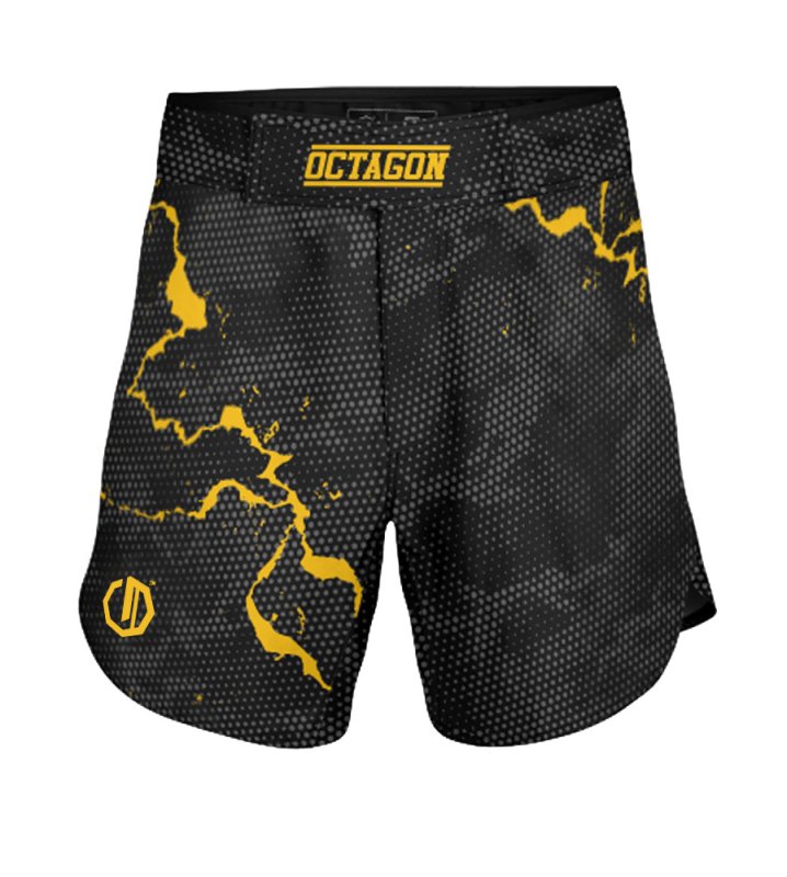 Spodenki szorty MMA Octagon Marble Camo yellow