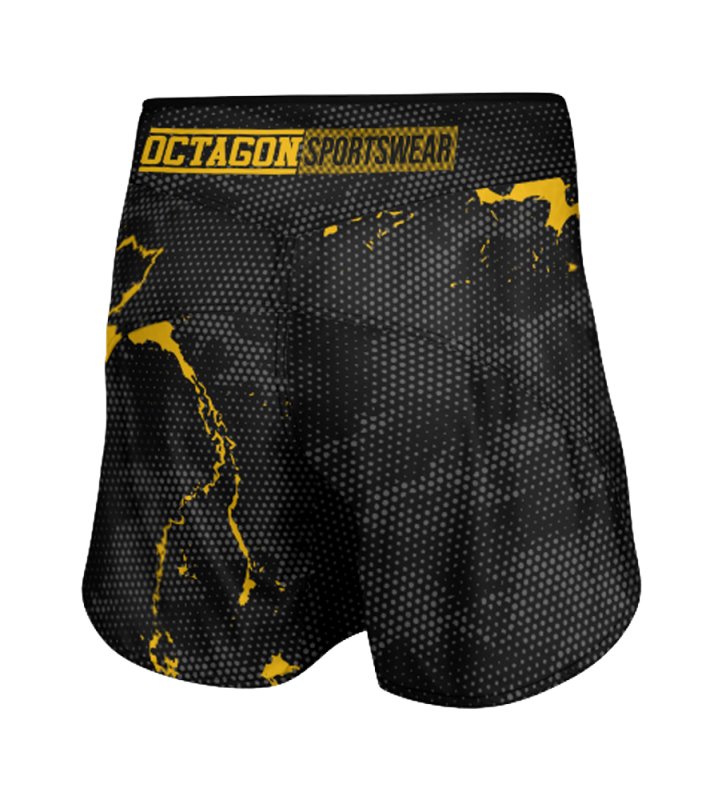 Spodenki szorty MMA Octagon Marble Camo yellow