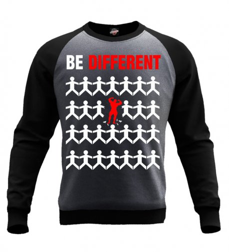 Bluza Be Different siłownia (grafitowo-czarna, biały nadruk)