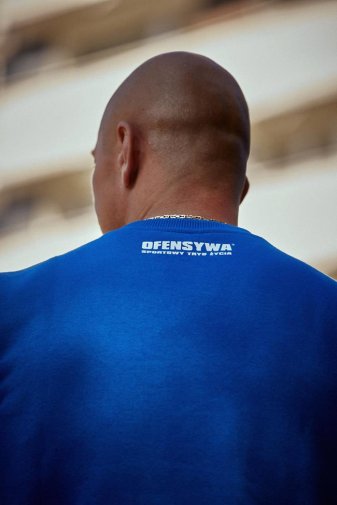 Bluza Ofensywa Sportowy Tryb Życia niebieska bez kaptura