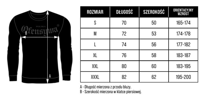 Bluza Ofensywa Siła w pięści czarna bez kaptura