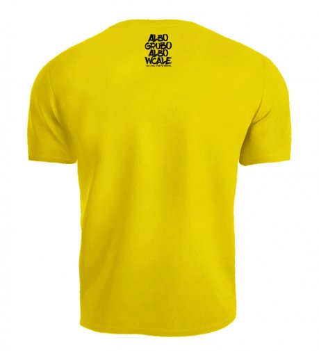 T-shirt Albo Grubo Albo Wcale MINIMAL żółty (czarny nadruk)
