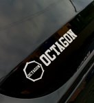 Naklejka na samochód Octagon biała