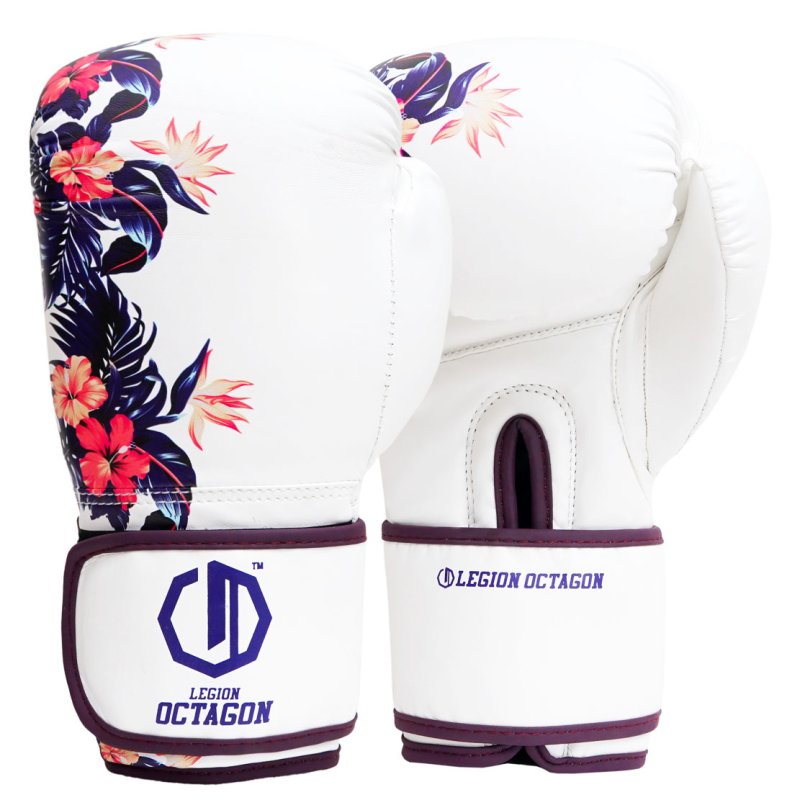 Rękawice bokserskie damskie Legion Octagon Flower white/purple