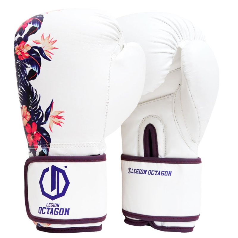 Rękawice bokserskie damskie Legion Octagon Flower white/purple