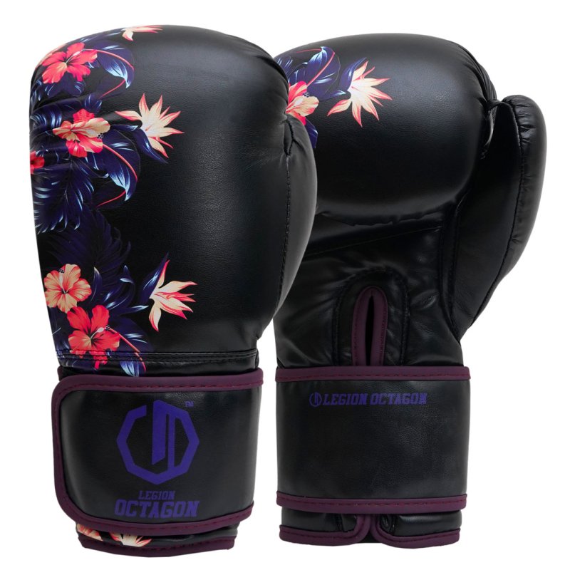 Rękawice bokserskie damskie Legion Octagon Flower black/purple