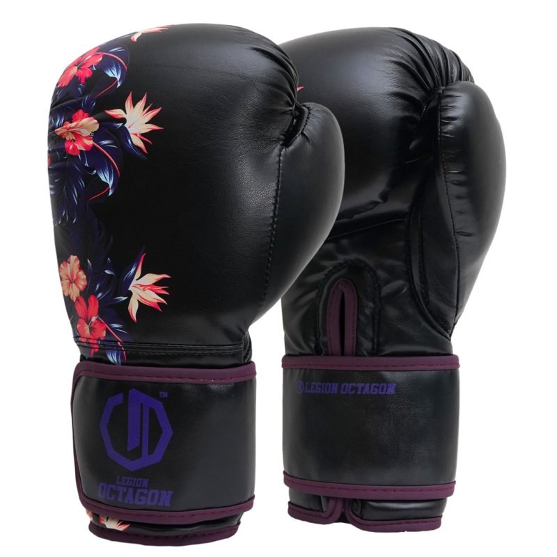 Rękawice bokserskie damskie Legion Octagon Flower black/purple