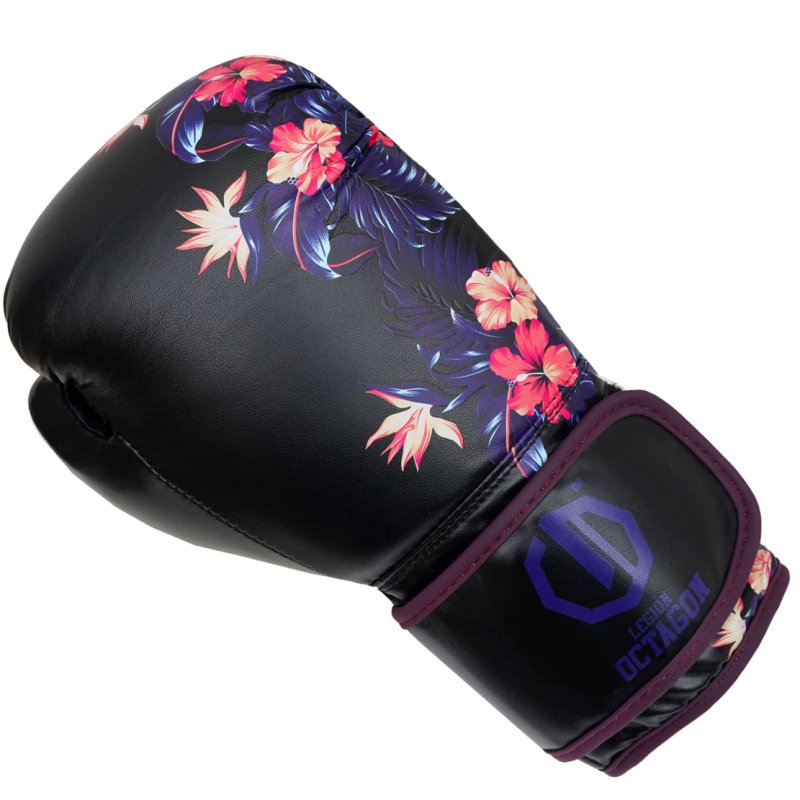 Rękawice bokserskie damskie Legion Octagon Flower black/purple