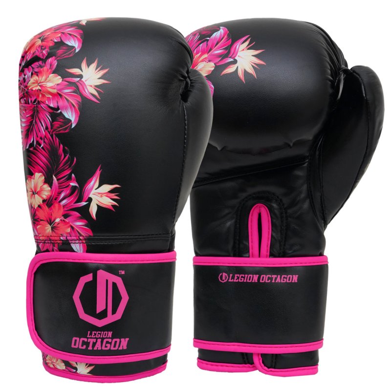 Rękawice bokserskie damskie Legion Octagon Flower black/pink
