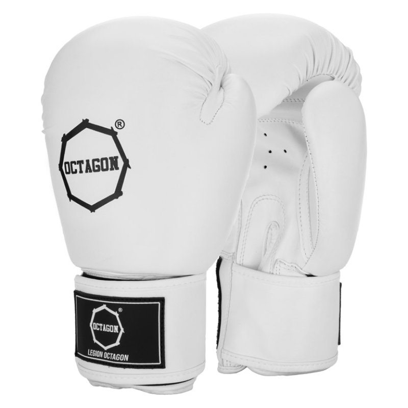 Rękawice bokserskie Octagon Tank SKÓRA white