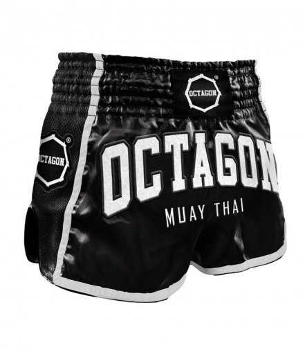 Spodenki Muay Thai Octagon Black/White
