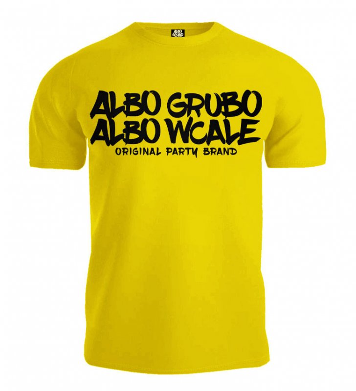 T-shirt Albo Grubo Albo Wcale BIG LOGO żółty (czarny nadruk)