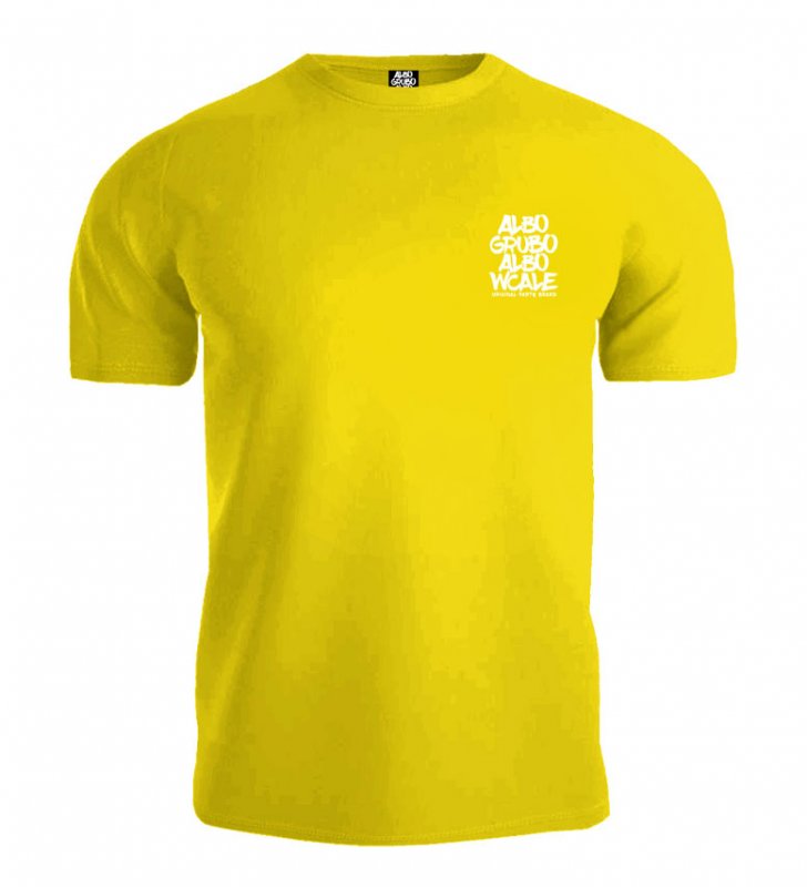T-shirt Albo Grubo Albo Wcale MINIMAL żółty (biały nadruk)