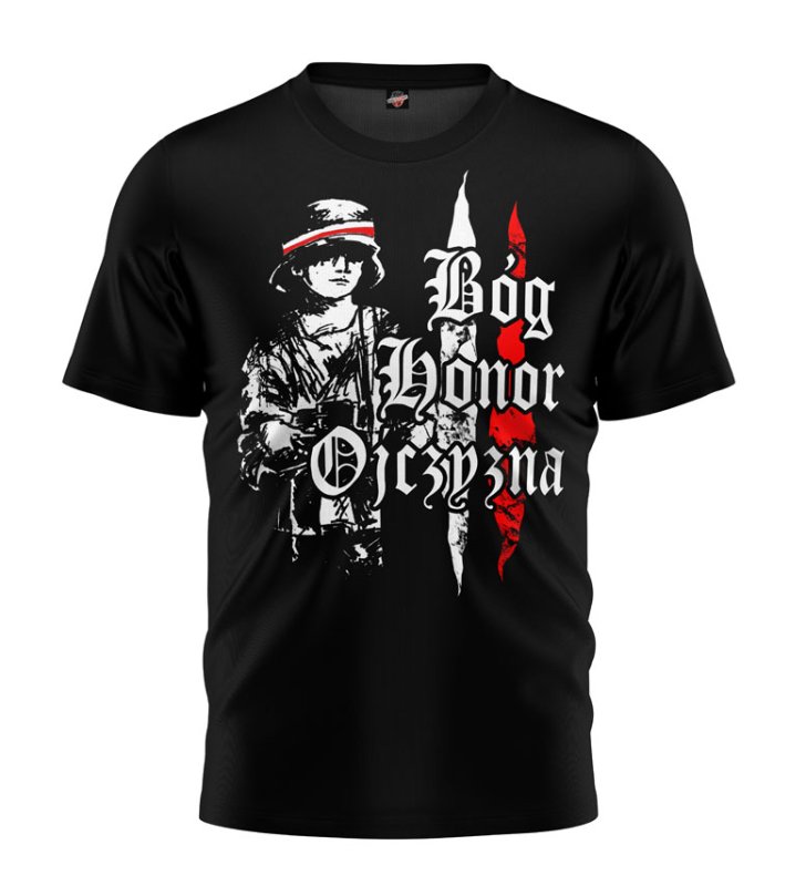 T-shirt Bóg Honor Ojczyzna 1 czarny 