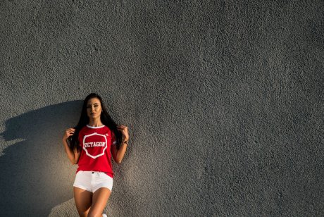 T-shirt damski Octagon "CLASSIC" czerwony