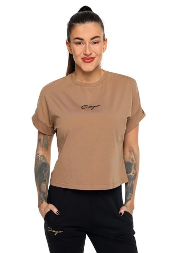 T-shirt damski Octagon DISCRI brown UNI