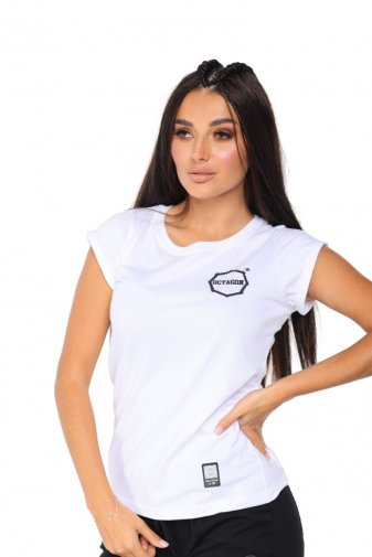 T-shirt damski Octagon LOGO "TYLE SZANS ILE ODWAGI" biała