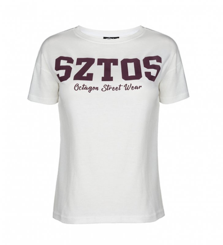 T-shirt damski Octagon SZTOS biały