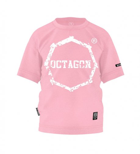 T-shirt dziecięcy Octagon Logo Smash różowy