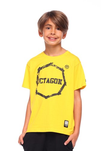 T-shirt dziecięcy Octagon Logo Smash yellow