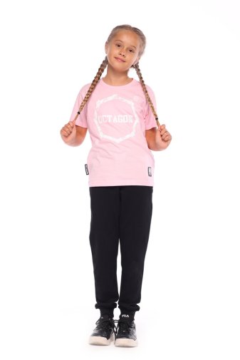 T-shirt dziecięcy Octagon Logo Smash pink