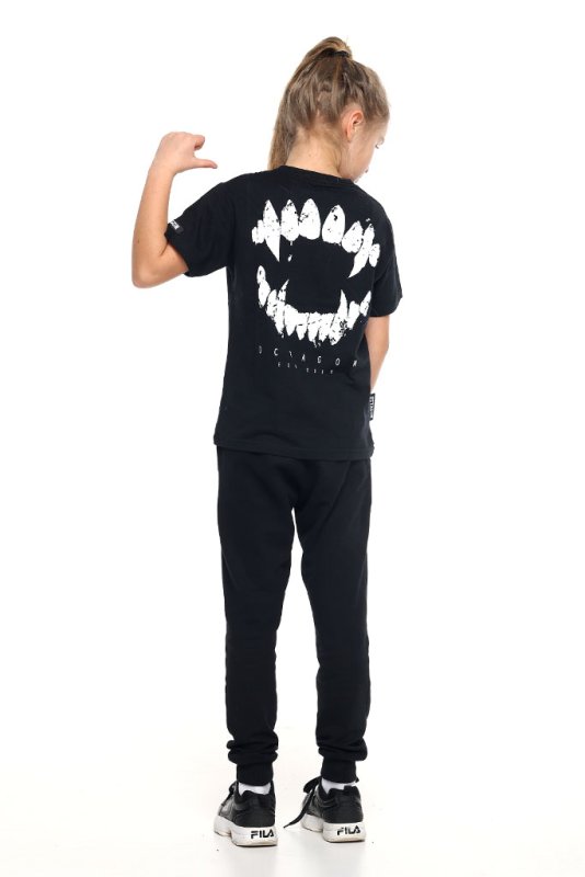 T-shirt dziecięcy Octagon Zęby black
