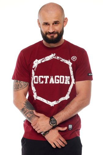 T-shirt Octagon Logo Smash burgund