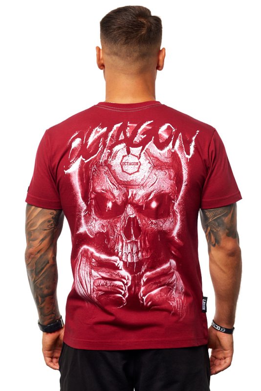 T-shirt Octagon Oldskull Fans burgund