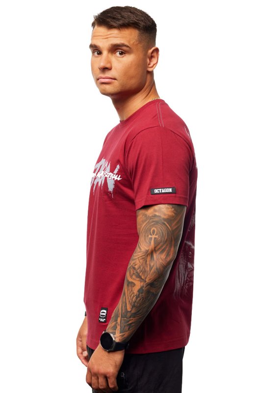 T-shirt Octagon Oldskull Fans burgund