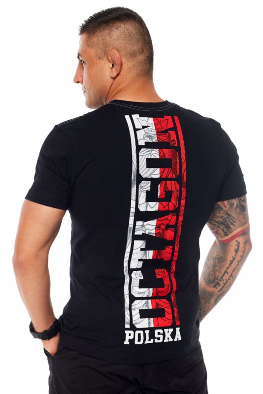 T-shirt Octagon Polska biało-czerwony