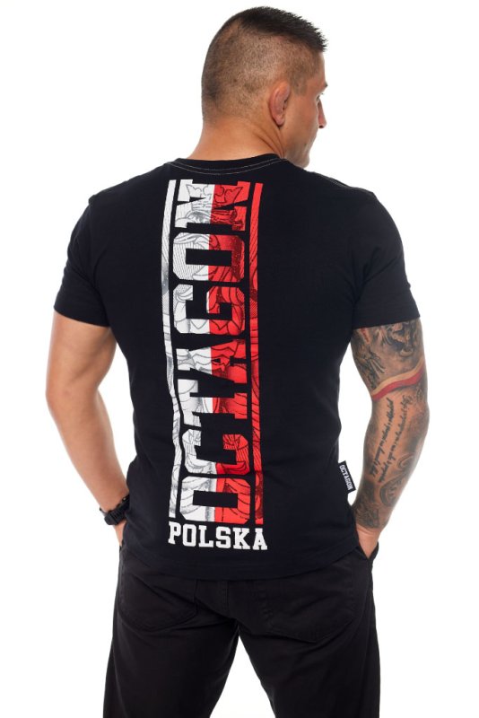 T-shirt Octagon Polska biało-czerwony