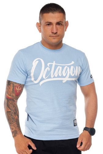 T-shirt Octagon Retro light blue