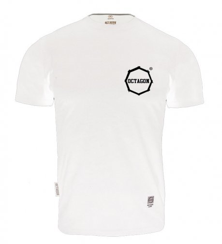  T-shirt Octagon Tyle Szans Ile Odwagi Logo biały