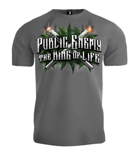 T-shirt Public Enemy King of the Life szary