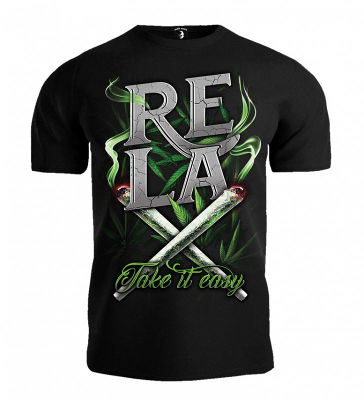 T-shirt Public Enemy RELAX Take it easy czarny OUTLET